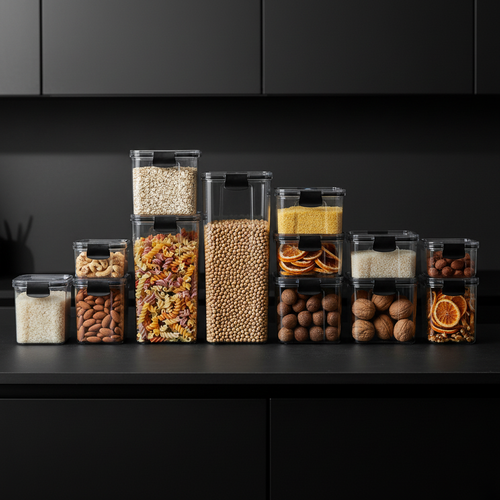 Storage Jars - Sleek Black Kitchen
